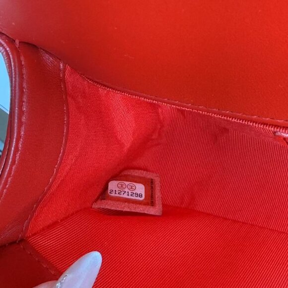 Chanel Red Leather Small Boy Bag Full Set with Gold Chain Strap - Picture 13 of 14